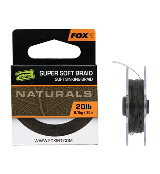 Поводочный материал Fox Edges Naturals Soft Braid hooklength 20m 9.1kg/20lb