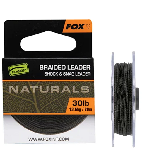 Поводочный материал Fox Edges Naturals Braided Leader 20m 13.6kg/30lb
