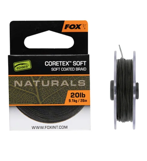 Поводочный материал Fox Edges Naturals Coretex Soft 20m 9.1kg/20lb