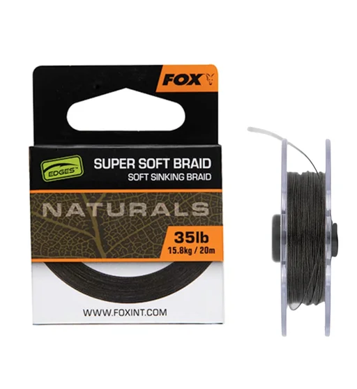 Поводочний матеріал Fox Edges Naturals Soft Braid hooklength 20m 15.8kg/35lb