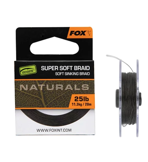 Поводочный материал Fox Edges Naturals Soft Braid hooklength 20m 11.3kg/25lb