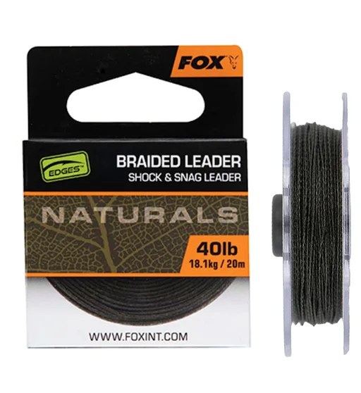 Поводочный материал Fox Edges Naturals Braided Leader 20m 18.1kg/40lb