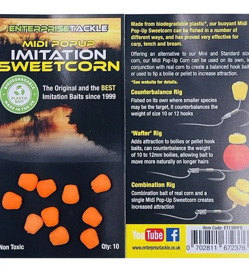 Искусственная кукуруза Enterprise Tackle Midi Fluoro Pop-Up orange