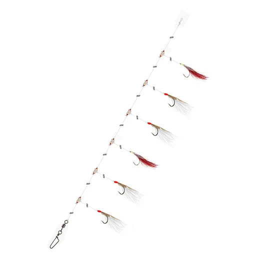 Монтаж Daiwa Grand Wave Mackerel Rig 360° 135cm 0.4/0.6mm #2/0 White Red