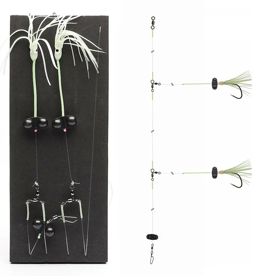 Оснащення Daiwa Grand Wave Wolffish Rig Rattlin 150cm 0.7/0.8mm #5/0 Lime Green