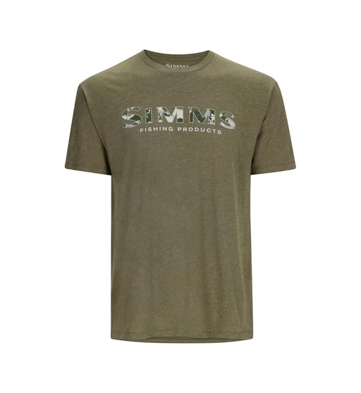 Футболка Simms Logo T-shirt RC Dark Clover/Military Heather XL