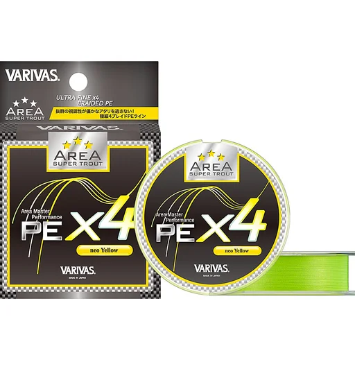 Шнур Varivas Super Trout Area PE X4 Neo Yellow 75m 2.92kg 0.074mm #0.2