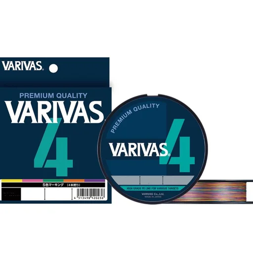 Шнур Varivas PE Line X4 Multicolor 300m 25.36kg 0.330mm #4.0