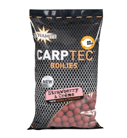 Бойлы Dynamite Baits Carp-Tec Strawberry & Creme 15mm 900g