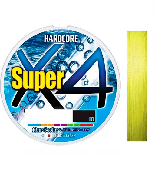 Шнур Duel Hardcore Super X4 150m Hi-Vis Yellow 5.4kg 0.13mm #0.6