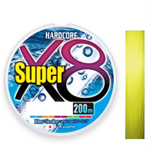 Шнур Duel Hardcore Super X8 200m Hi-Vis Yellow 9.0kg 0.17mm #1.0