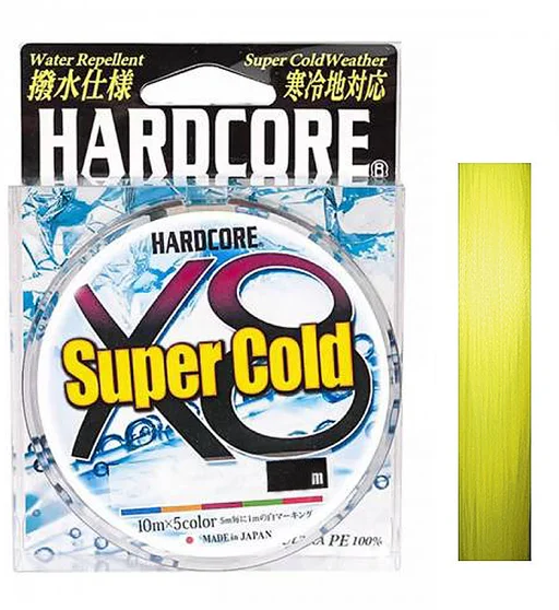 Шнур Duel Hardcore Super Cold X8 150m Hi-Vis Yellow 5.8kg 0.13mm #0.6