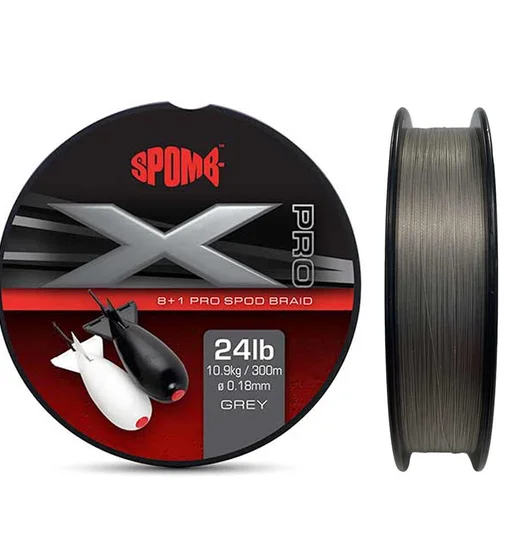 Шнур Spomb XD Pro 8+1 Braid 300m Grey 10.3kg 0.18mm