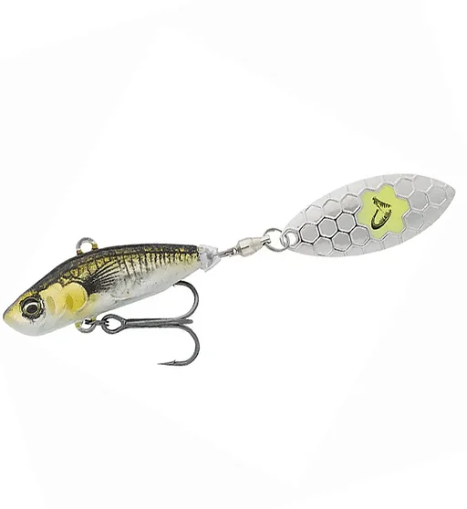Тейл-спіннер Savage Gear 3D Sticklebait Tailspin 73mm 13g #Green Silver Ayu
