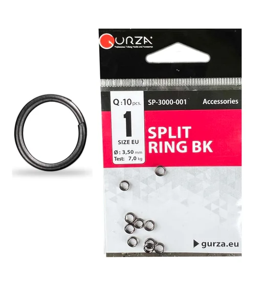 Кільце заводне Gurza Split Ring BK #1 10pc