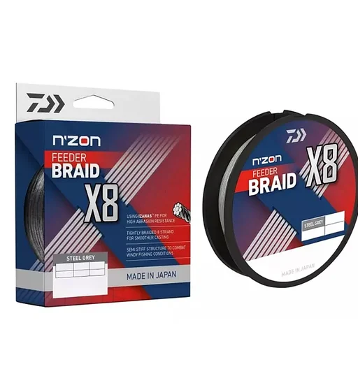 Шнур Daiwa N'Zon X8 Braid 300m Steel Gray 8.5kg 0.12mm