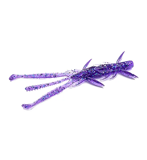Силикон FishUp Shrimp 4.5" 7pc #060 Dark Violet/Peacock & Silver