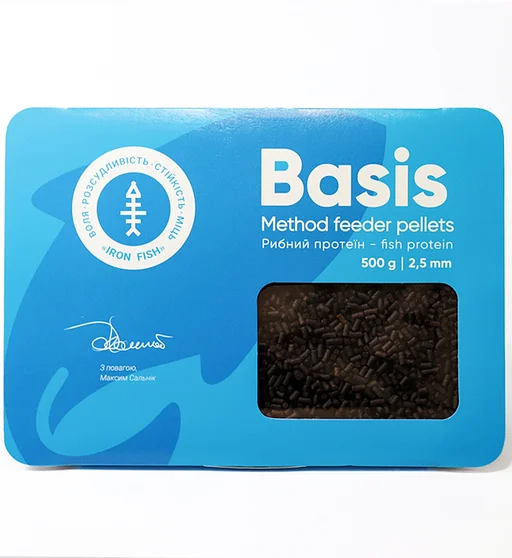 Пелетс IRON FISH Basis Риба 2.5mm 500g