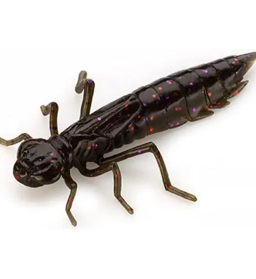 Силикон FishUp Dragonfly 1.2" 10pc #050 Green Pumpkin Brown/Red & Purple