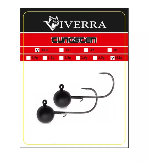 Джигголівка вольфрам Viverra 14,2g #6/0 Black (2шт)