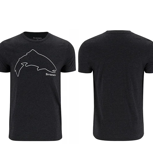 Футболка Simms Trout Outline T-Shirt Dark Gunmetal Heather M