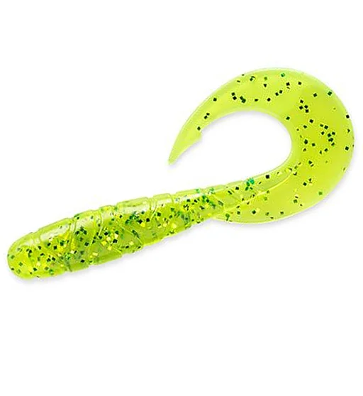 Силикон FishUp Mighty Grub 4.5" 4pc #026 Flo Chartreuse/Green