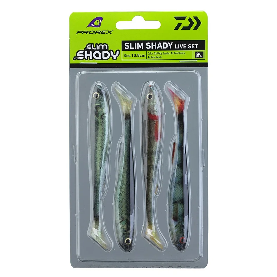 Силикон Daiwa Prorex Real Slim Shady 105mm 8.0g 4pcs #Live Set