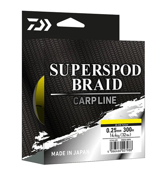 Шнур Daiwa Superspod Braid 300m Hi-Vis Yellow 14.4kg 0.25mm