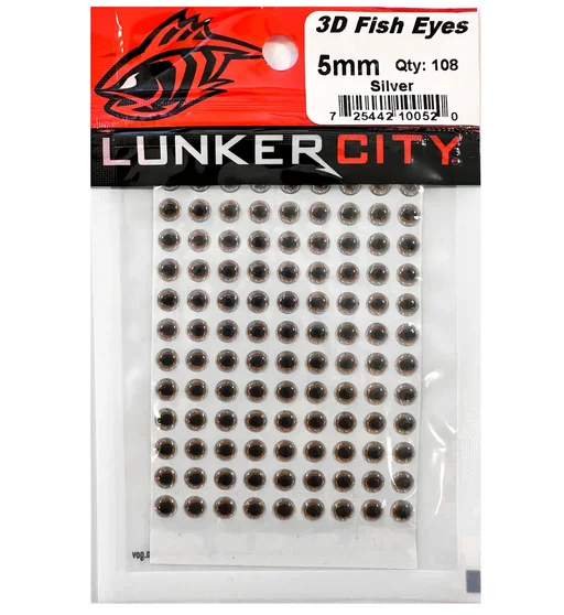 Глаза Lunker City Real Fish Eyes 3D 5.5mm 99шт. #Silver