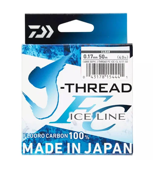Флюорокарбон Daiwa J-Thread Fluorocarbon Ice Line 50m 2.1kg 0.17mm #Natural Clear