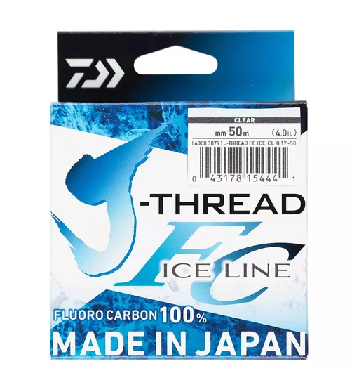 Флюорокарбон Daiwa J-Thread Fluorocarbon Ice Line 50m 2.6kg 0.19mm #Natural Clear