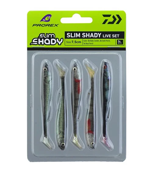 Силикон Daiwa Prorex Real Slim Shady Live Set 75mm 3.3g 5pcs #Live Set
