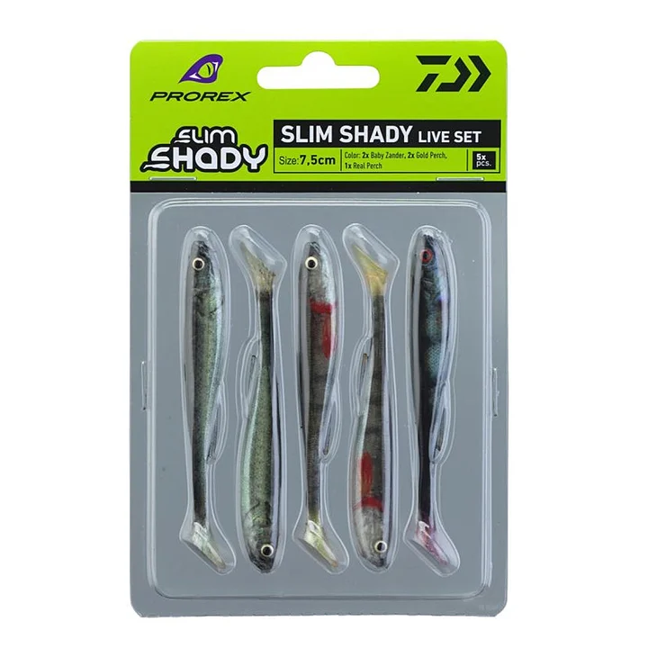 Силикон Daiwa Prorex Real Slim Shady Live Set 75mm 3.3g 5pcs #Live Set