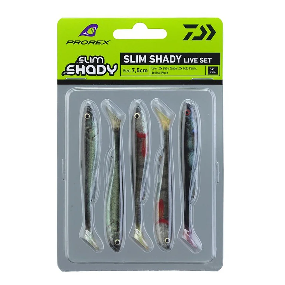 Силикон Daiwa Prorex Real Slim Shady Live Set 75mm 3.3g 5pcs #Live Set