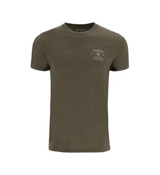 Футболка Simms Stacked Bass T-Shirt Military Heather L