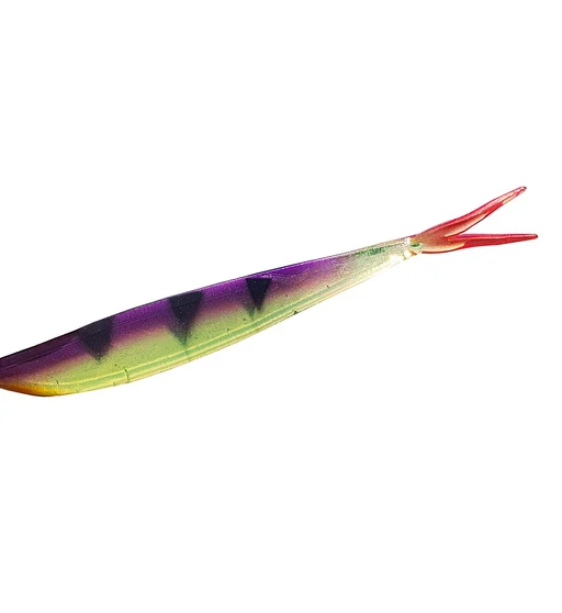 Силикон Big Bite Baits Slim Minnow Painted 4" 6pc #Purple Perch