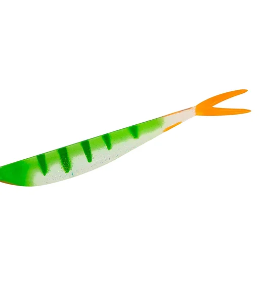 Силікон Big Bite Baits Slim Minnow Painted 4" 6pc #Light Perch /Org Tail