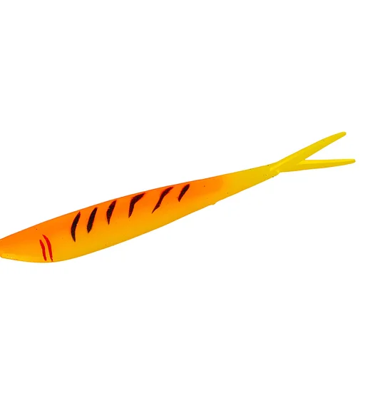 Силикон Big Bite Baits Slim Minnow Painted 4" 6pc #Orange Firetiger