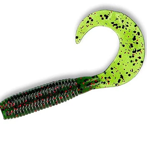 Силикон Gary Yamamoto Single Tail Grub 5" 20pc #Watermelon With Black And Red Flake