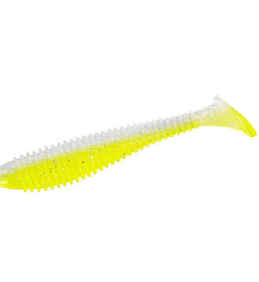 Силікон Big Bite Baits Pro Swimmer 3.8" 6pc #White Ice/Chartreuse