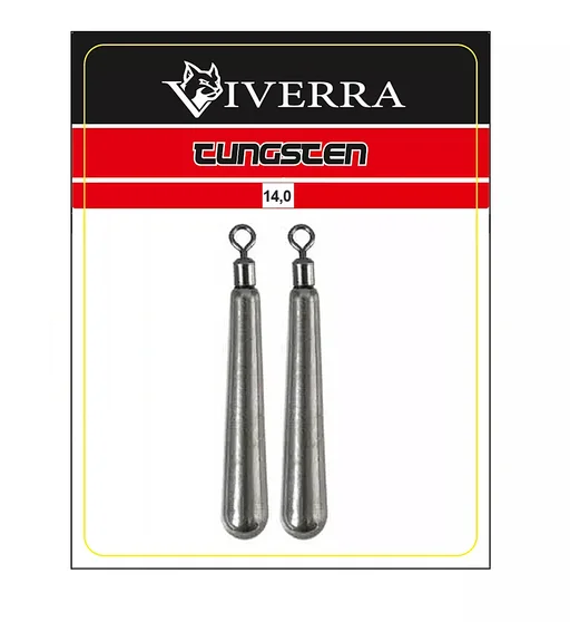 Груз вольфрам джиг риг-дроп шот Viverra Slim 14.0g (2шт)