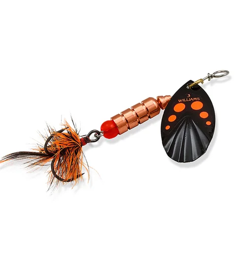 Блешня Williams Vortex Dressed UV 3.54gr #Black Orange Dots On Silver