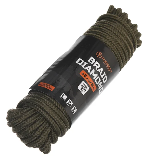 Парокорд Forrest Diamond Braid 6mm 15m 300kg Olive