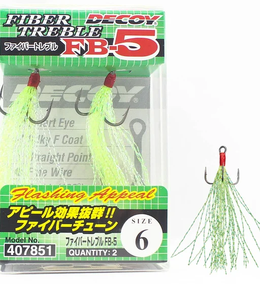 Трійник-стрімер Decoy Fb-5 Fiber Treble #6 2pcs