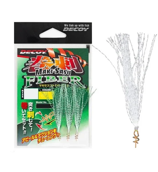 Материал для оперения приманки Decoy F-12S Makisasu Fiber S 3pcs #Silky White