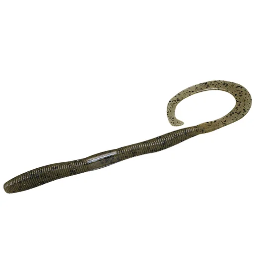 Силикон Jackall Flick Curly 3.8" 9pcs #Green Pumpkin Pepper