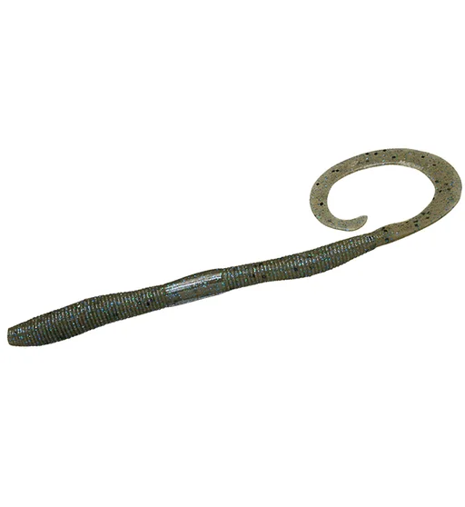 Силикон Jackall Flick Curly 3.8" 9pcs #Green Pumpkin Goby