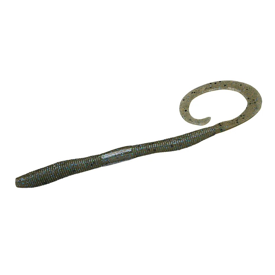 Силікон Jackall Flick Curly 3.8" 9pcs #Green Pumpkin Goby