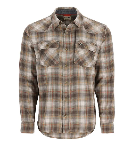 Рубашка Simms Santee Flannel Shirt Bayleaf/Sunglow Pane Ombre S