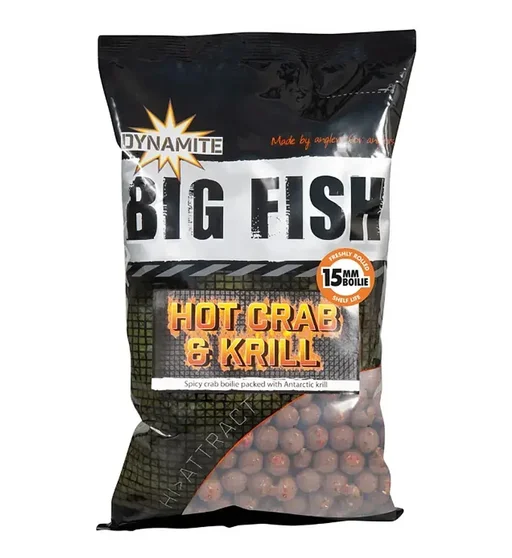 Бойлы Dynamite Baits Hot Crab & Krill 15mm Boilie 1.8kg